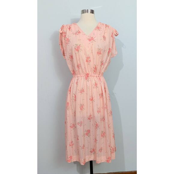 Dresses & Skirts - 70s Peach Semi-Sheer Dress